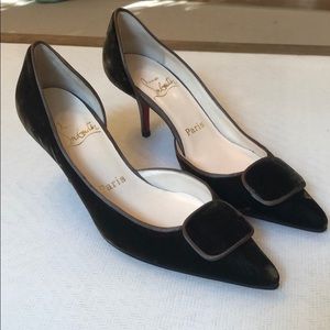 Christian Louboutin Paris velvet pumps